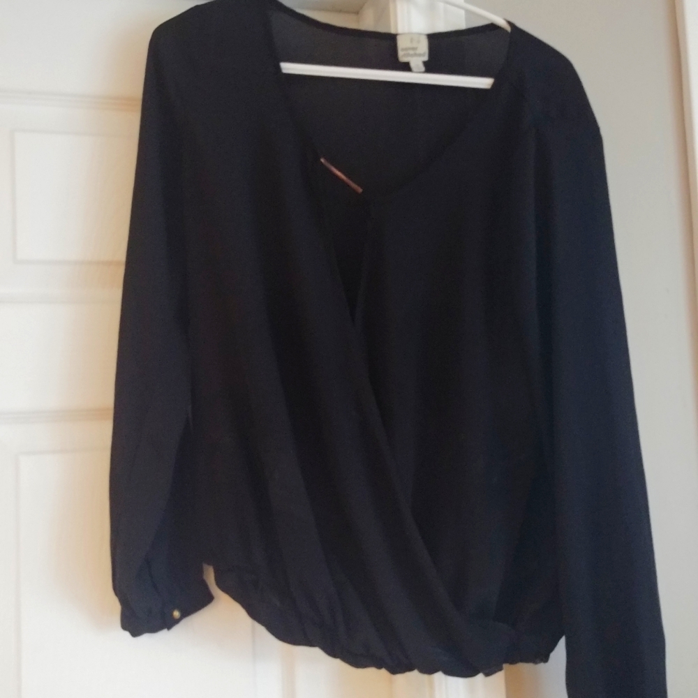 Black long sleeved blouse